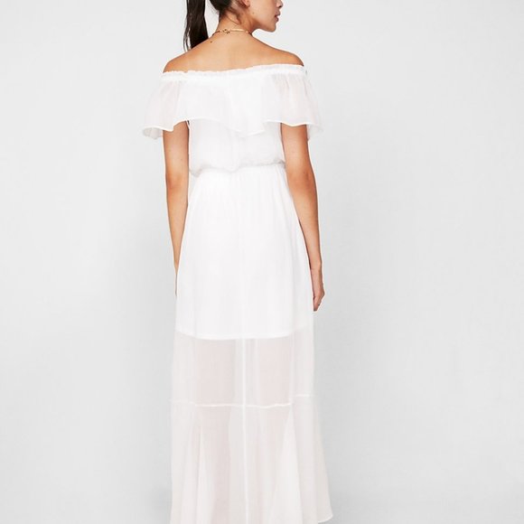 Xs Express Off-the-Shoulder White Lace Maxi Dress - Picture 4 of 6